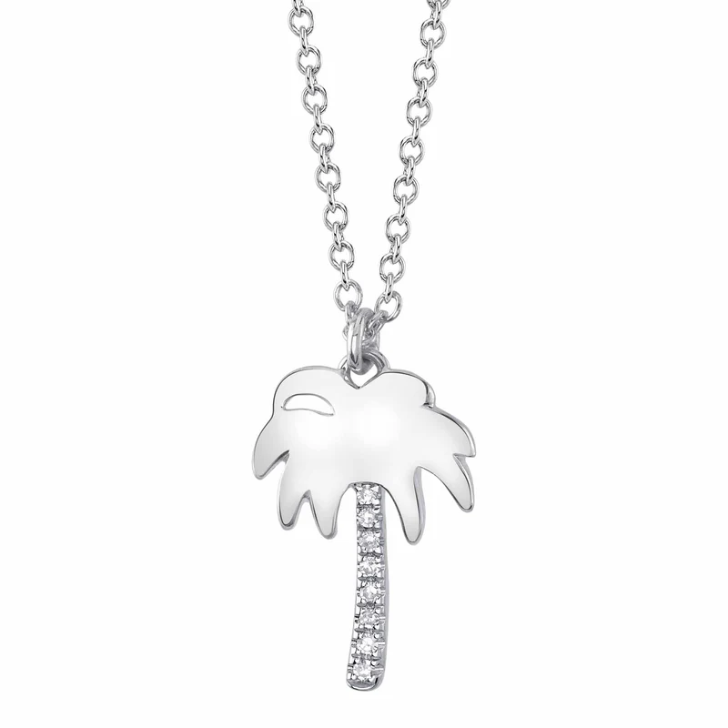 Palm Tree Diamond Necklace