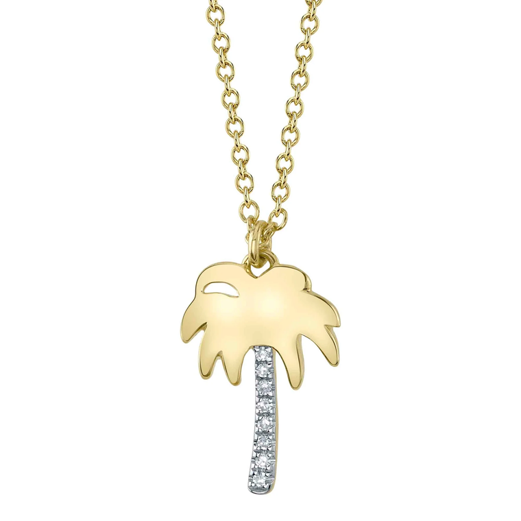 Palm Tree Diamond Necklace