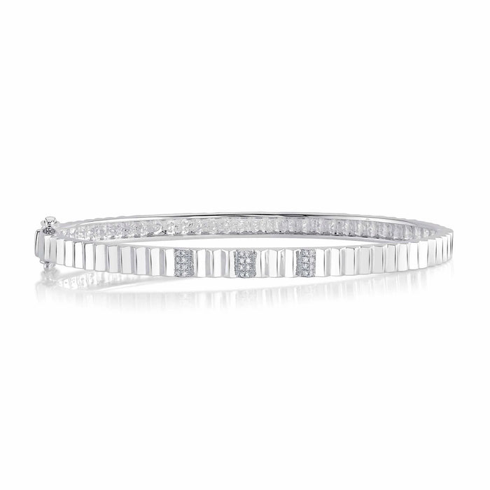 Pavé Diamond Fluted Bangle
