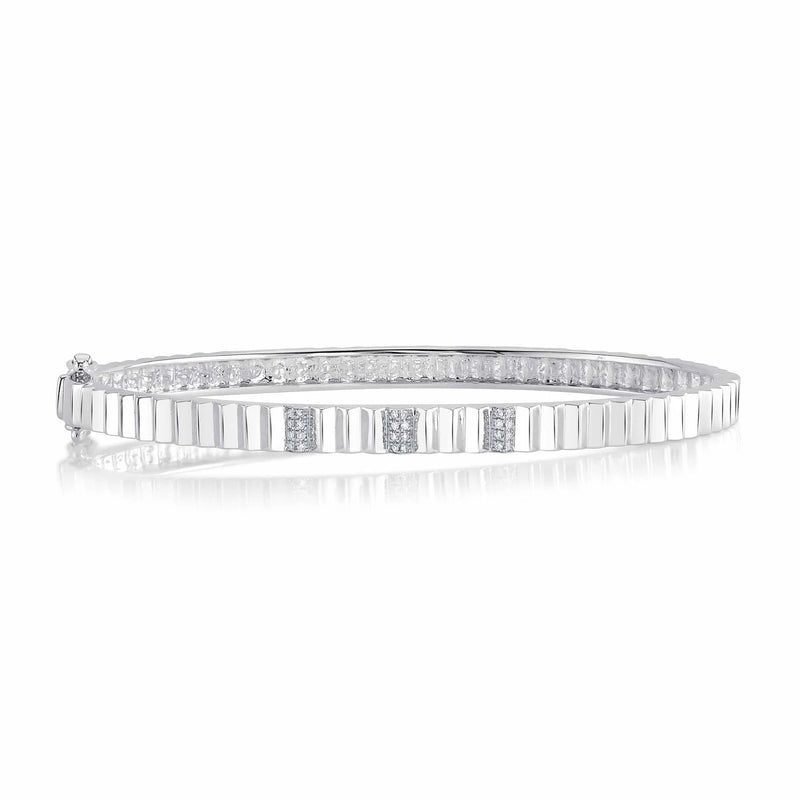 Pavé Diamond Fluted Bangle