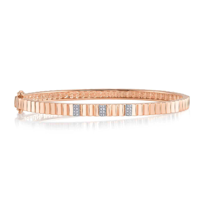 Pavé Diamond Fluted Bangle