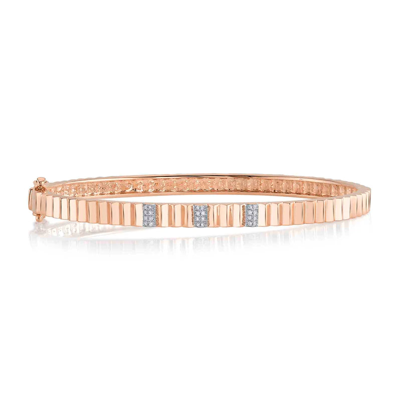Pavé Diamond Fluted Bangle