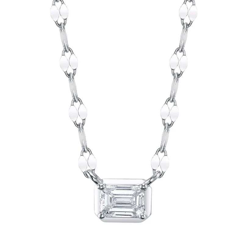 Emerald Cut Sparkle Chain Necklace - Pasha Fine Jewelry