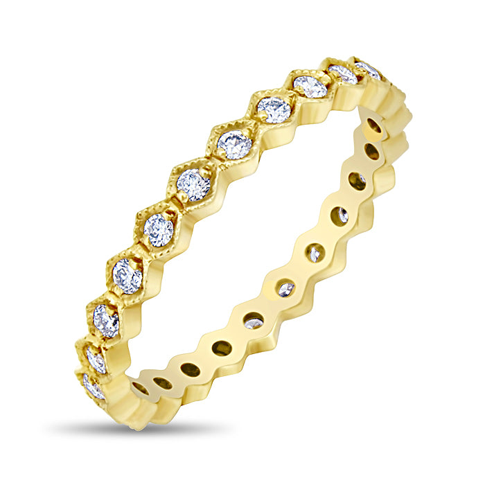 Hexagon Diamond Band - Pasha Fine Jewelry