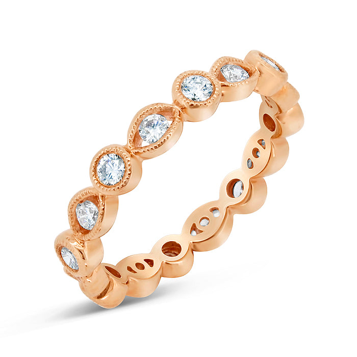 Bezel and Scallop Band - Pasha Fine Jewelry