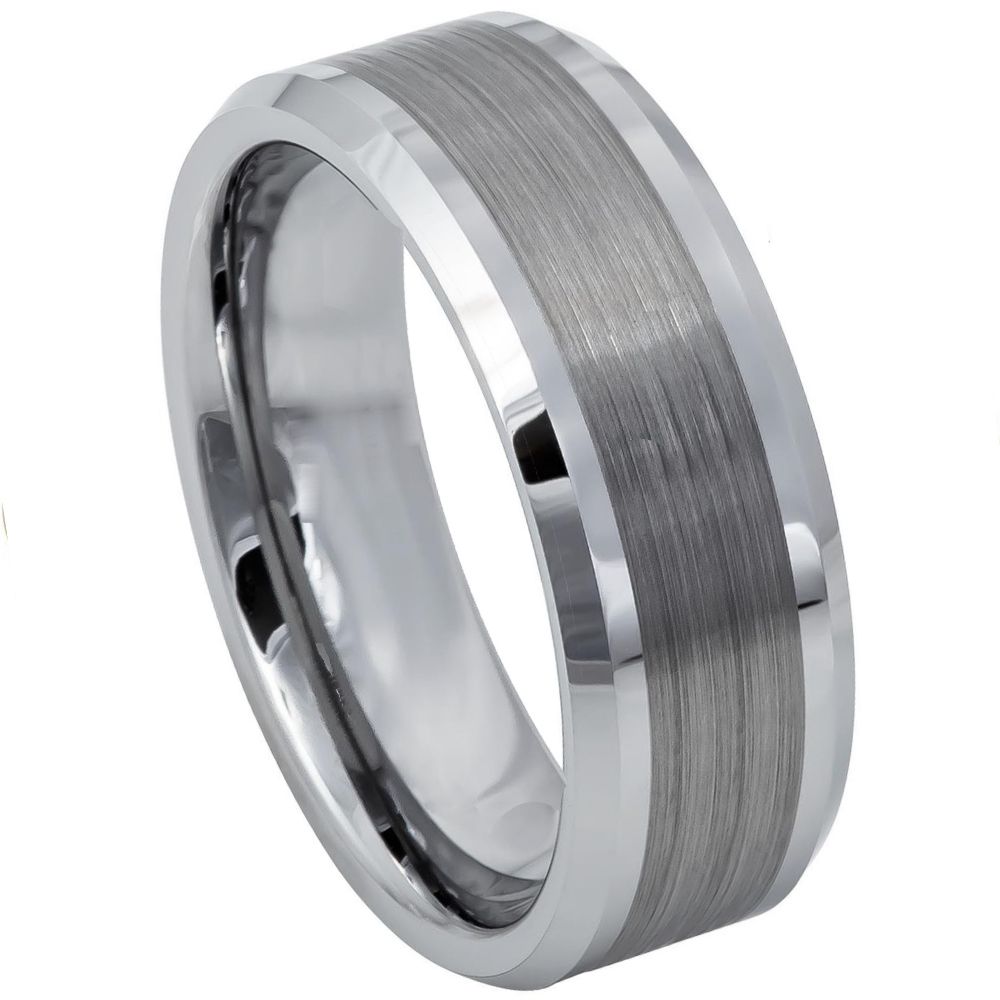 Brushed Center Beveled Edge - Pasha Fine Jewelry