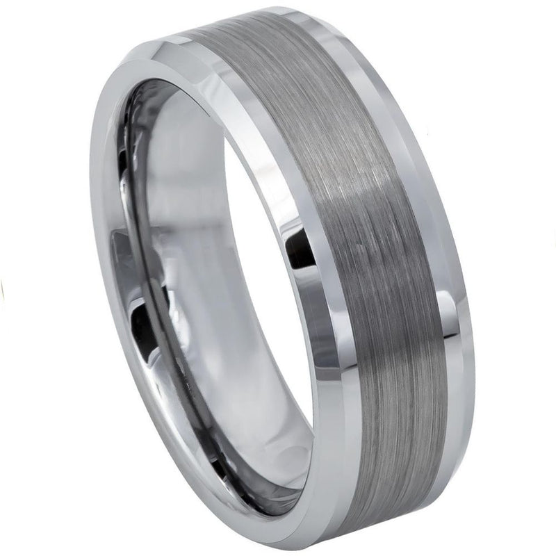 Brushed Center Beveled Edge - Pasha Fine Jewelry