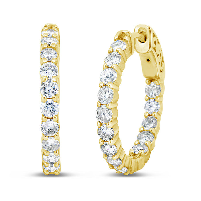 Inside Out Diamond Hoop Earrings - Pasha Fine Jewelry