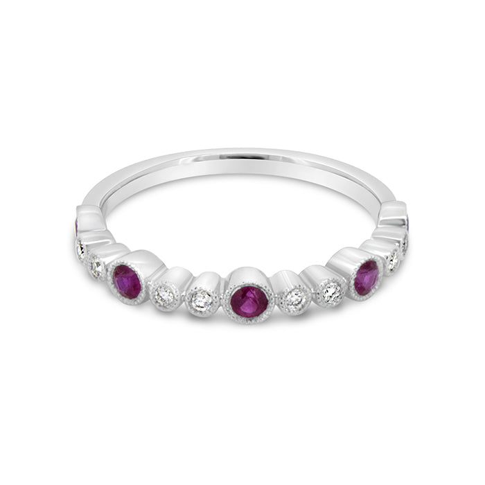 3 Stone Ruby Eternity Band - Pasha Fine Jewelry