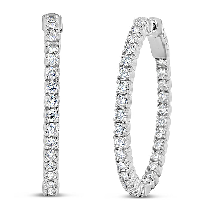 Large Inside-Out Diamond Hoops - Pasha Fine Jewelry