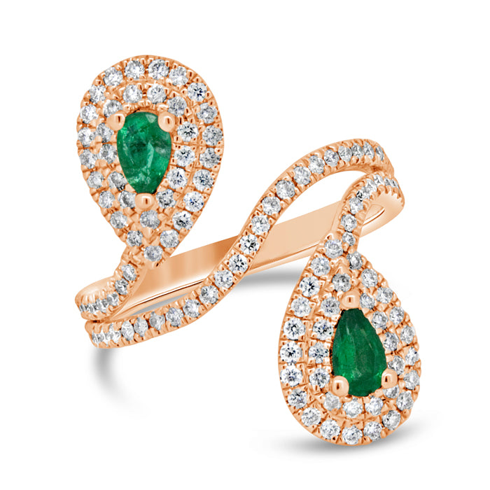 Pear Shaped Emerald Ivy Ring - Pasha Fine Jewelry