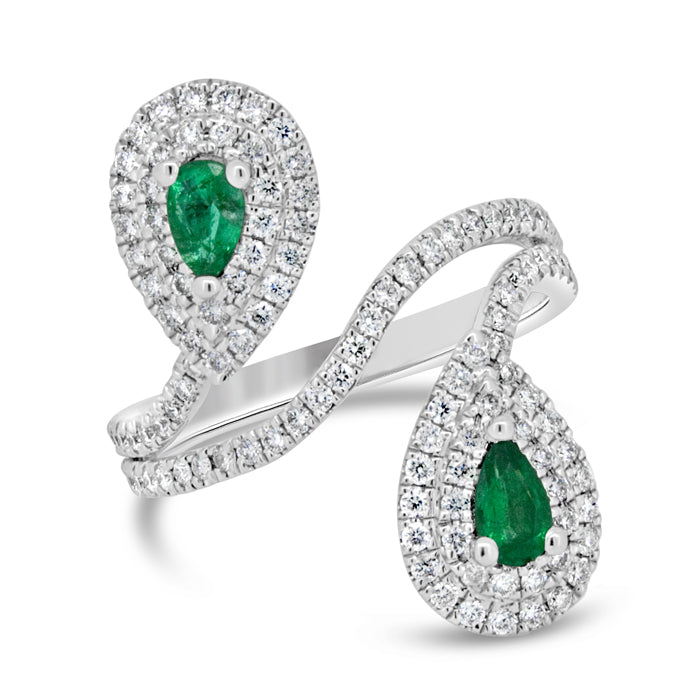 Pear Shaped Emerald Ivy Ring - Pasha Fine Jewelry