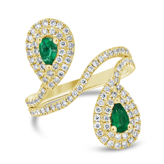 Pear Shaped Emerald Ivy Ring - Pasha Fine Jewelry