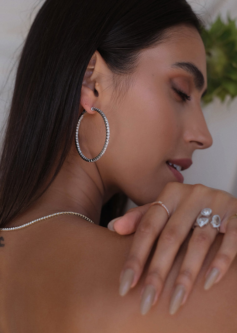 Luxe Inside Out Hoop Earrings - Pasha Fine Jewelry