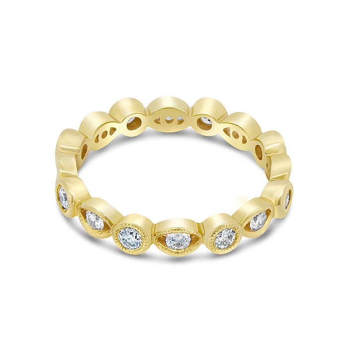 Bezel and Scallop Band - Pasha Fine Jewelry