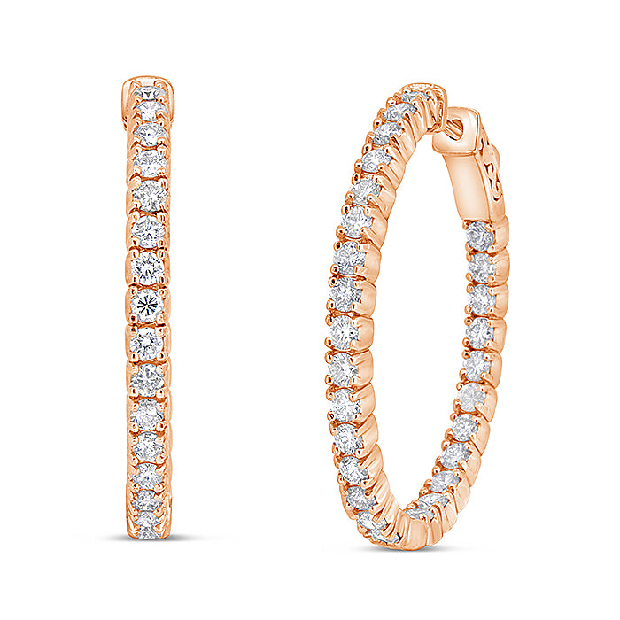 Inside Out Diamond Hoops - Pasha Fine Jewelry