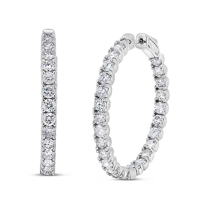 Medium Inside-Out Diamond Hoops - Pasha Fine Jewelry