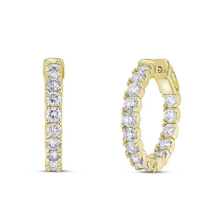 3.50ct Inside & Out Diamond Hoops - Pasha Fine Jewelry