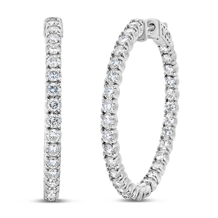 3.68ct Inside & Out Diamond Hoops
