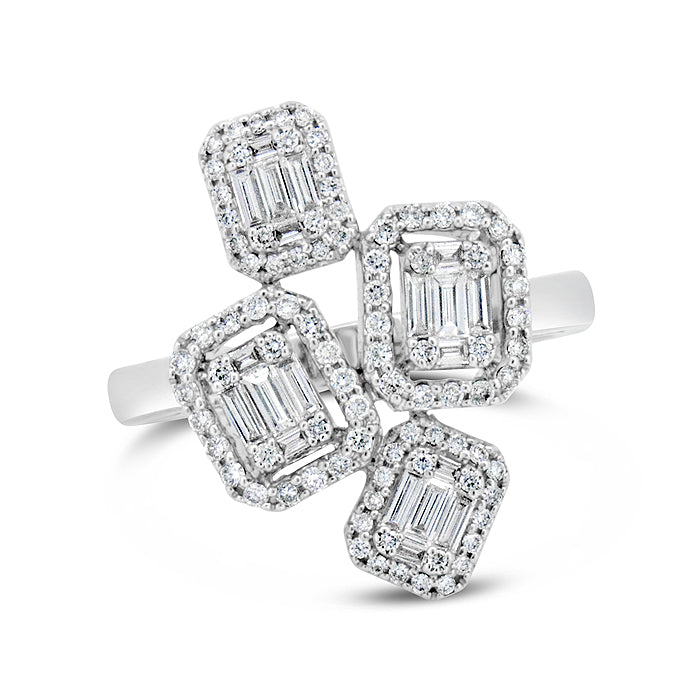 4 Stone Art Deco Diamond Ring