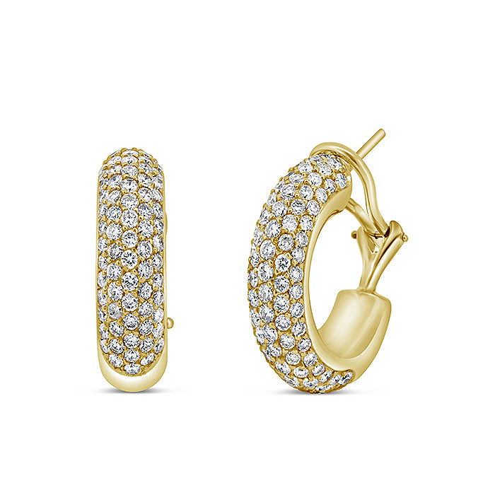 Pave Diamond Hoop Earrings - Pasha Fine Jewelry
