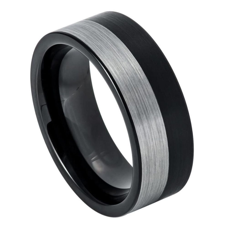 Two Tone Flat band - Pasha Fine Jewelry