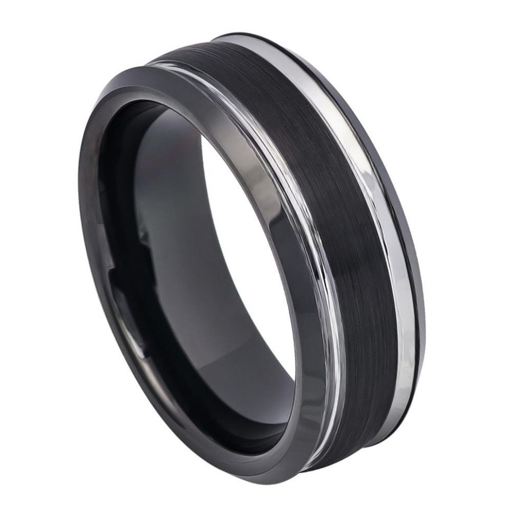 Double White Grooved Band - Pasha Fine Jewelry
