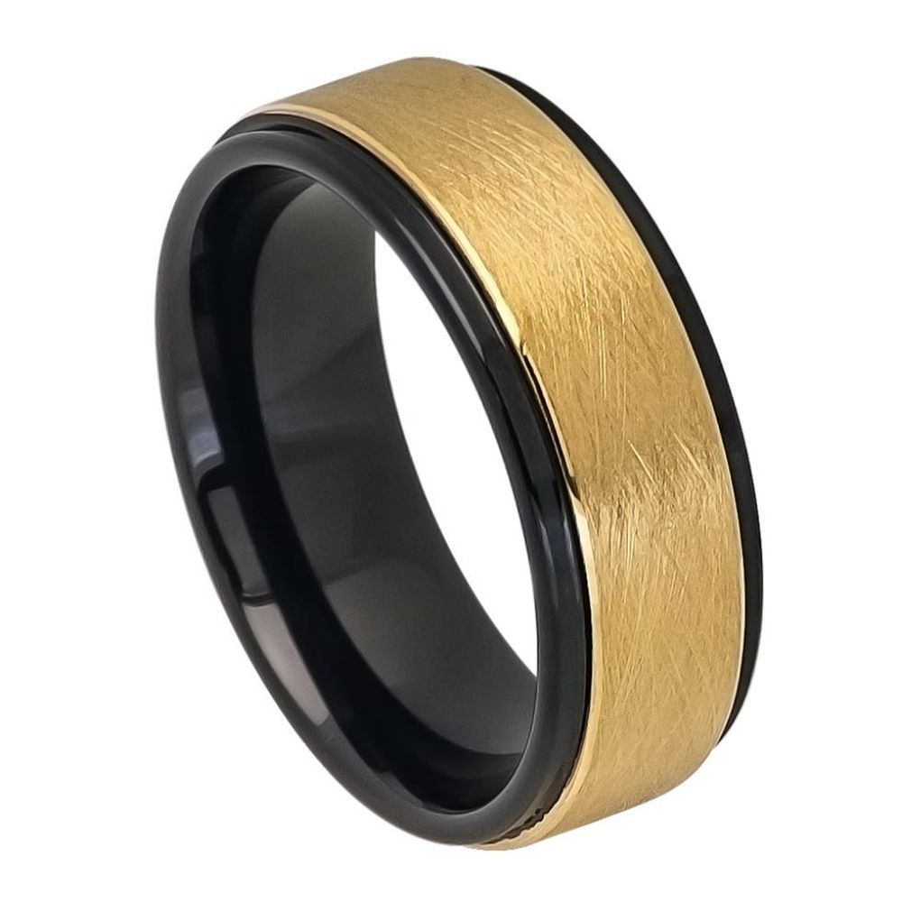 Two-tone Brushed Wire Band - Pasha Fine Jewelry