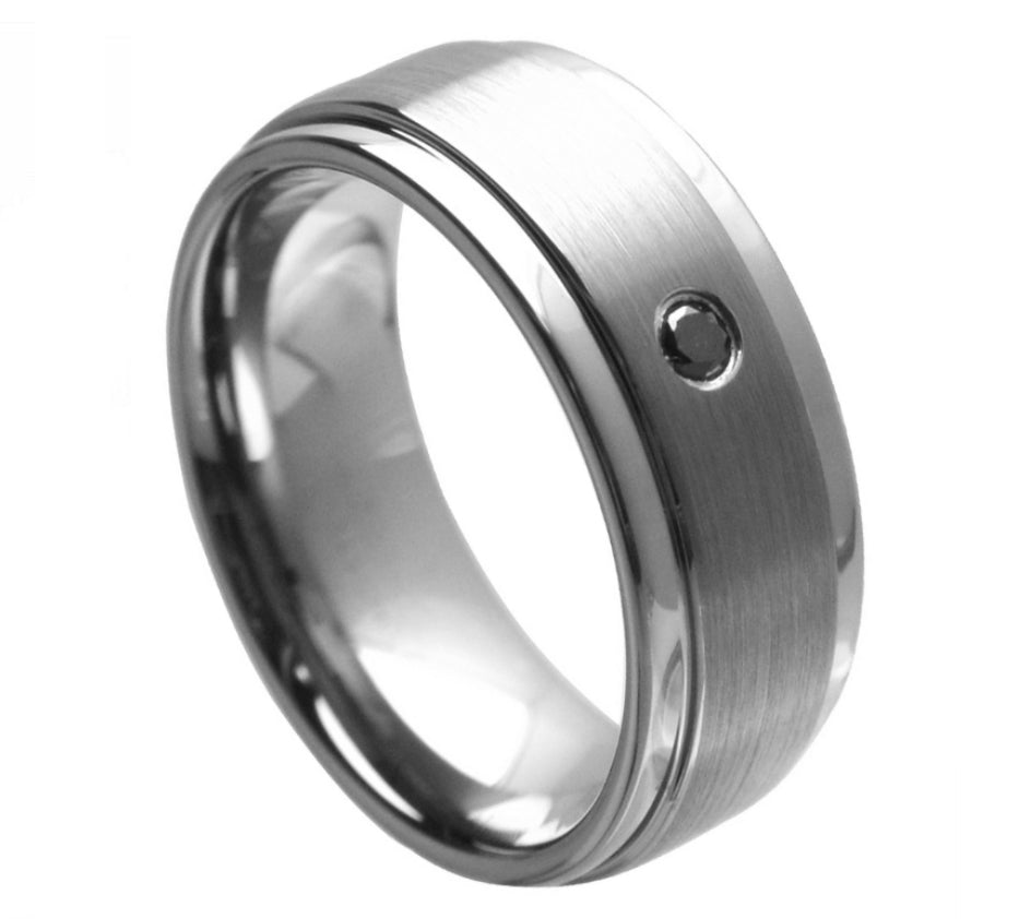 Tungsten with Black Diamond - Pasha Fine Jewelry