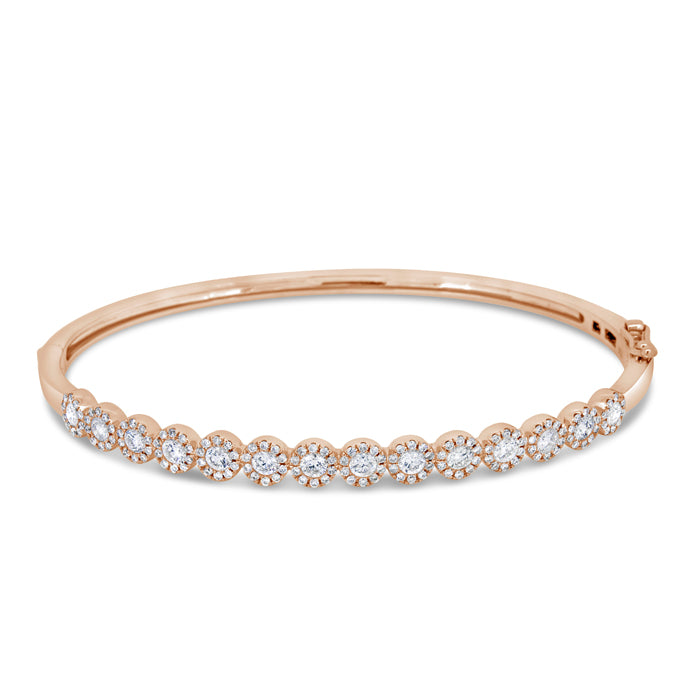 Round Halo Diamond Bangle - Pasha Fine Jewelry