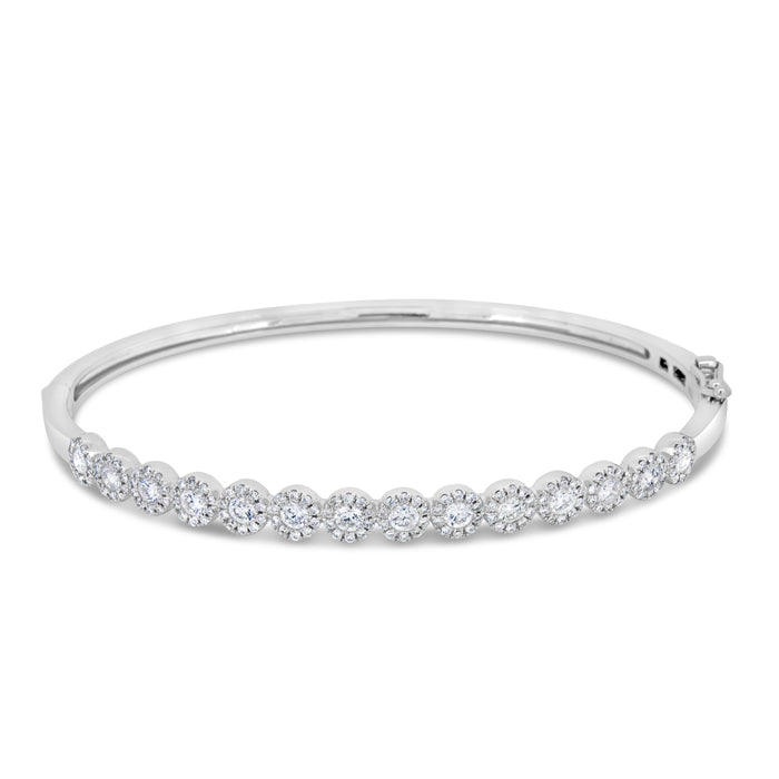 Round Halo Diamond Bangle - Pasha Fine Jewelry