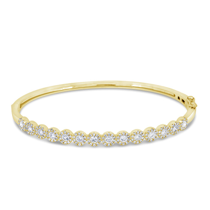 Round Halo Diamond Bangle - Pasha Fine Jewelry