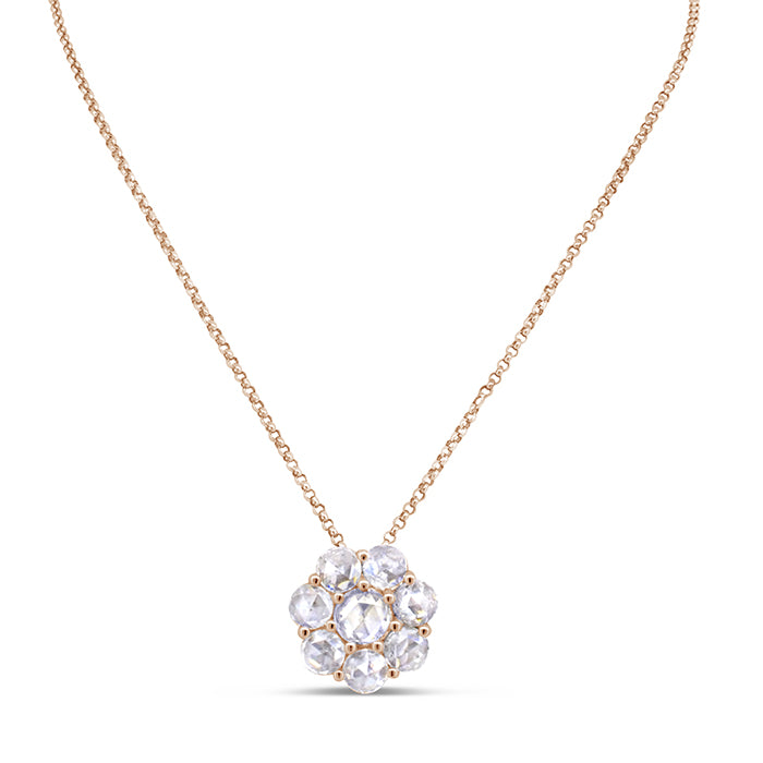 Rose Cut Flower Diamond Pendant