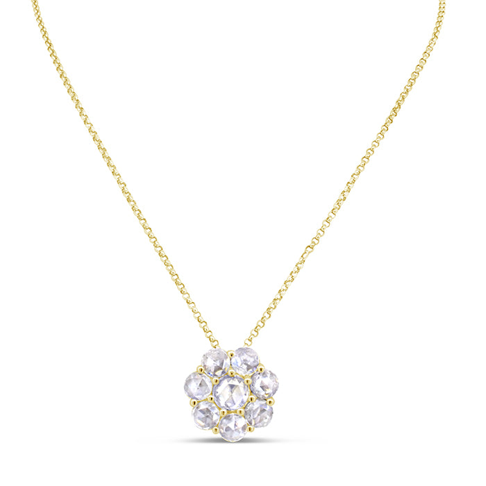 Rose Cut Flower Diamond Pendant