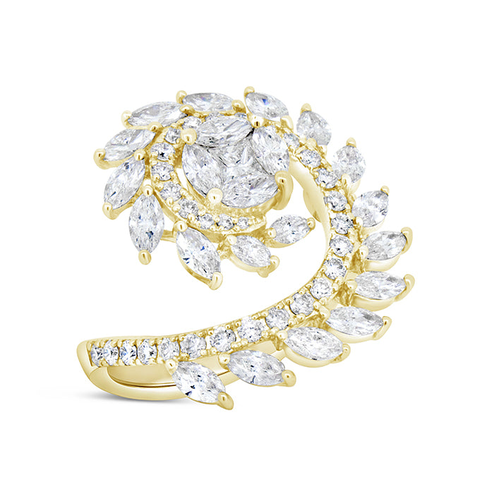 Spiral Leaf Diamond Ring - Pasha Fine Jewelry
