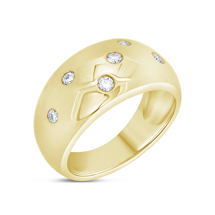 Inlay Dome Diamond Ring