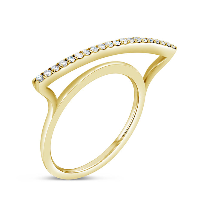 Curved Pavé Bar Ring