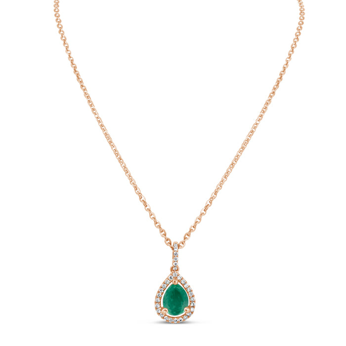 Emerald Teardrop Necklace - Pasha Fine Jewelry