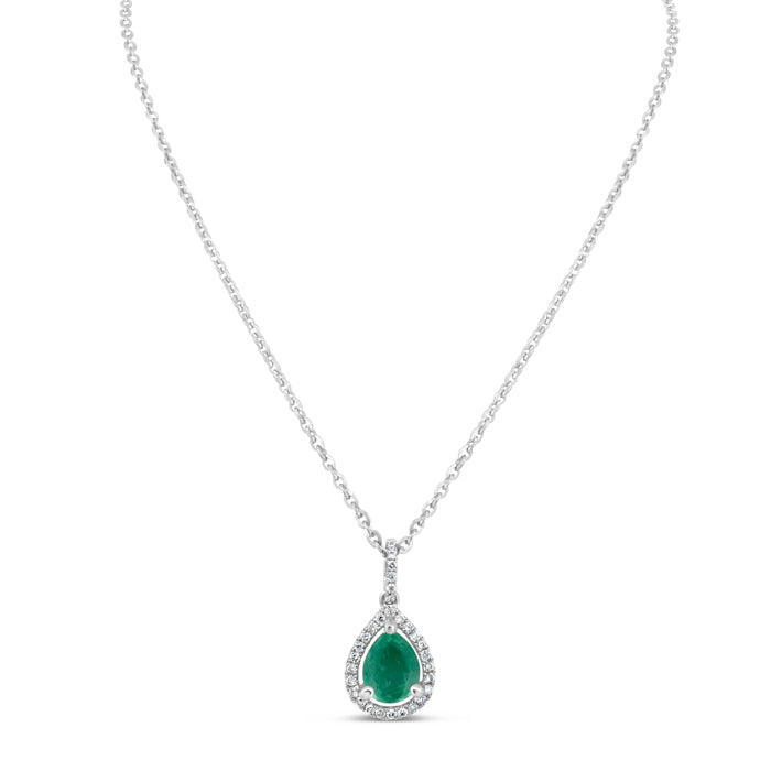 Emerald Teardrop Necklace - Pasha Fine Jewelry