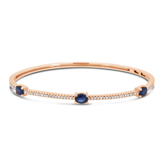 Blue sapphire bangle bracelet top