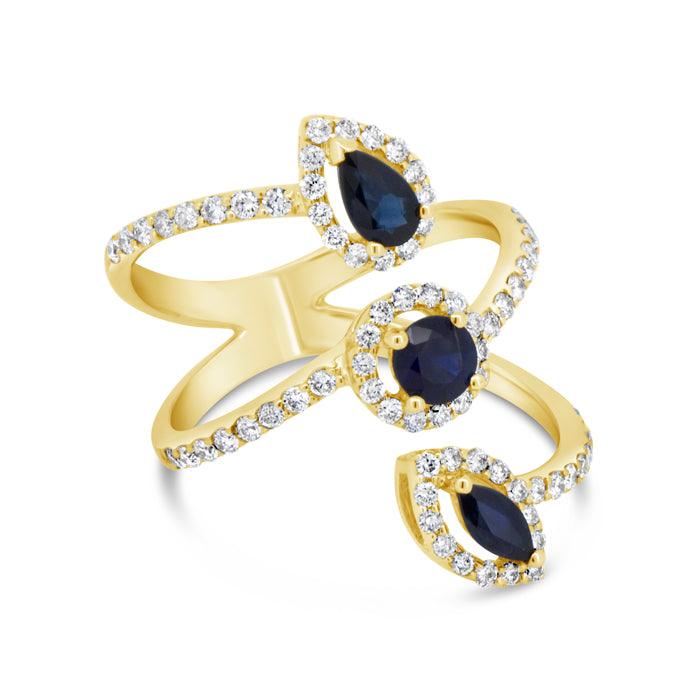 3 Stone Sapphire Ring