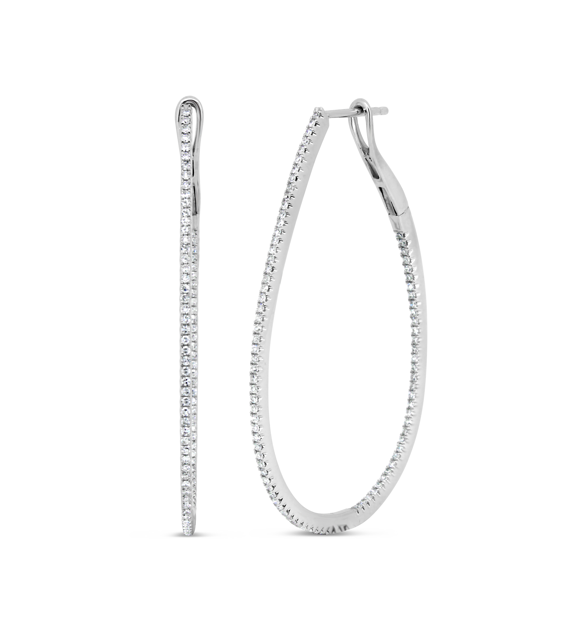 Large Tear Drop Hoops - Pasha Fine Jewelry