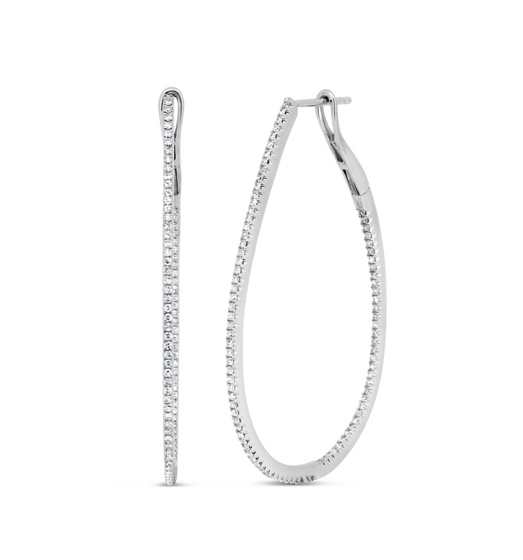 Large Tear Drop Hoops - Pasha Fine Jewelry