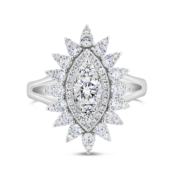 Sunburst Oval Diamond Ring - Pasha Fine Jewelry