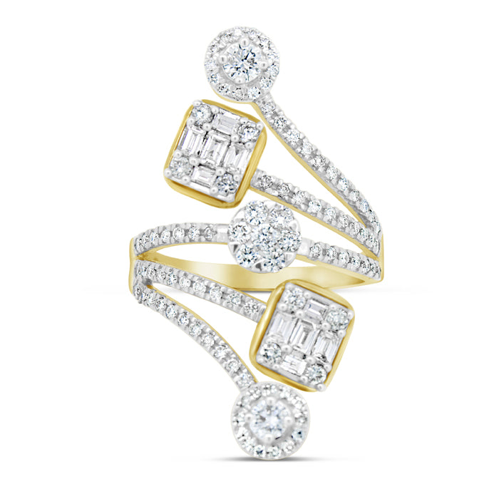 Five Stone Bypass Diamond Ring - Pasha Fine Jewelry