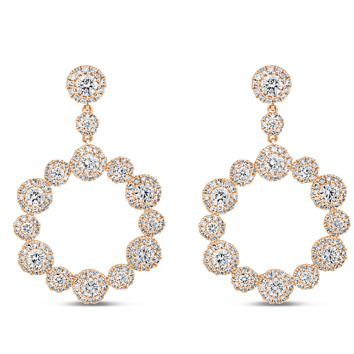 Diamond Flower Cluster Drop - Pasha Fine Jewelry