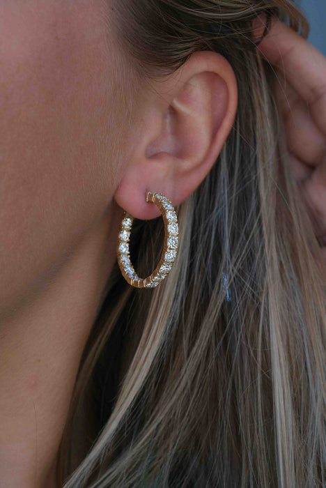 3.26ct Inside & Out Diamond Hoops - Pasha Fine Jewelry