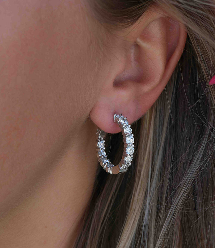 3.50ct Inside & Out Diamond Hoops - Pasha Fine Jewelry