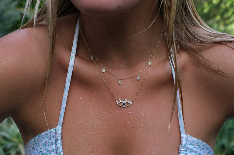 Pave Pear Shape Necklace - Pasha Fine Jewelry
