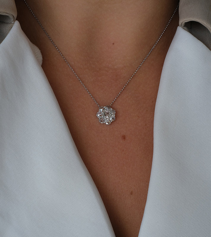 Rose Cut Flower Diamond Necklace - Pasha Fine Jewelry